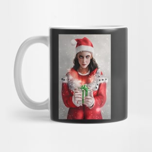 Beautiful Girl Portrait In Santa Claus Costume 2 Mug